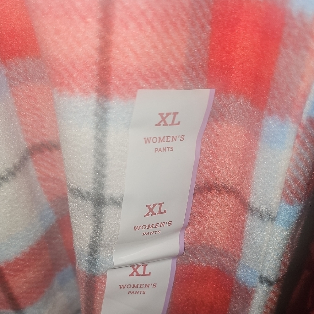 Wondershop NWT Women's Red and White Plaid Soft Fleece Pajama Pants Size Xlarge - Picture 3 of 8
